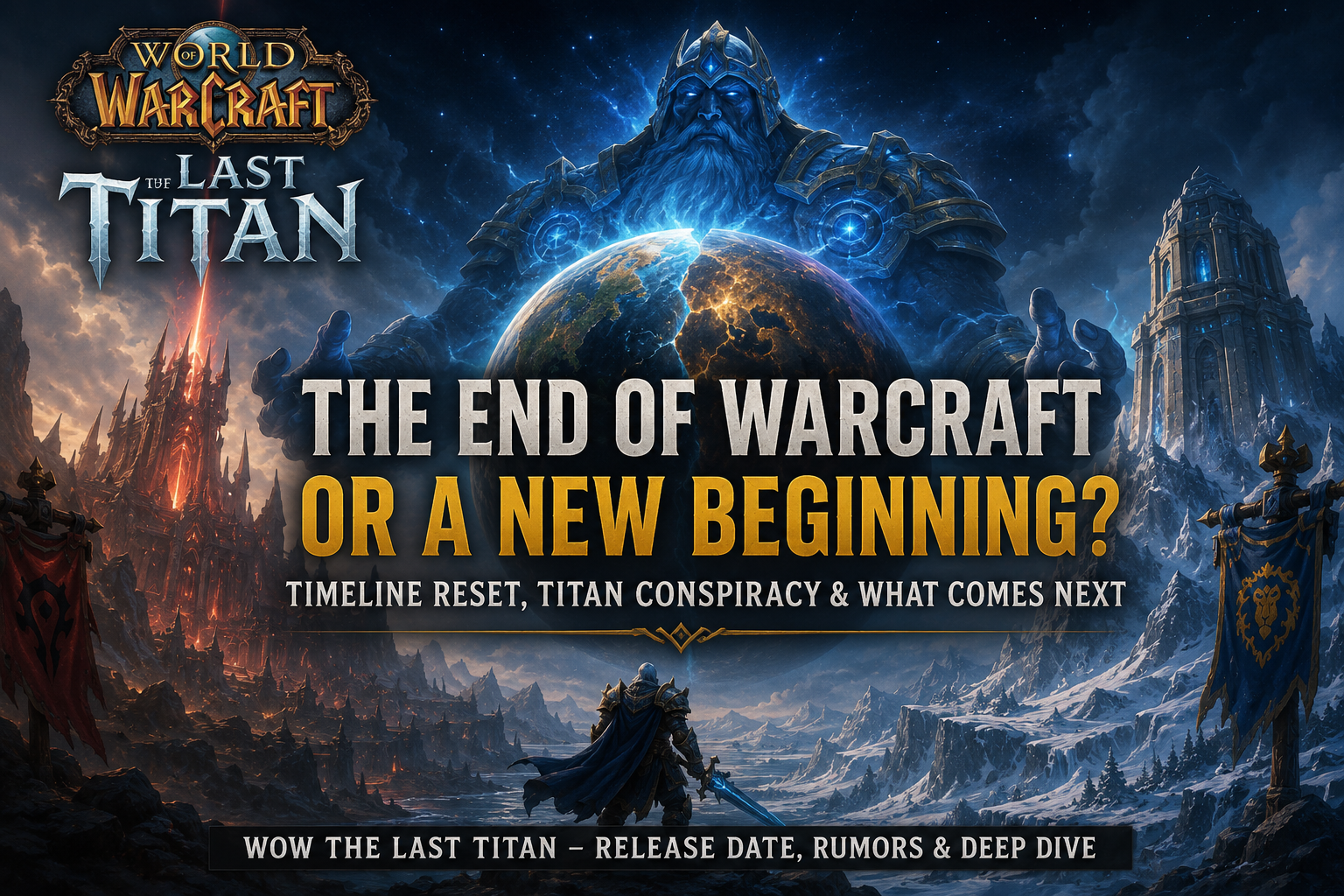 WoW The Last Titan concept showing Azeroth between Titan and Void forces