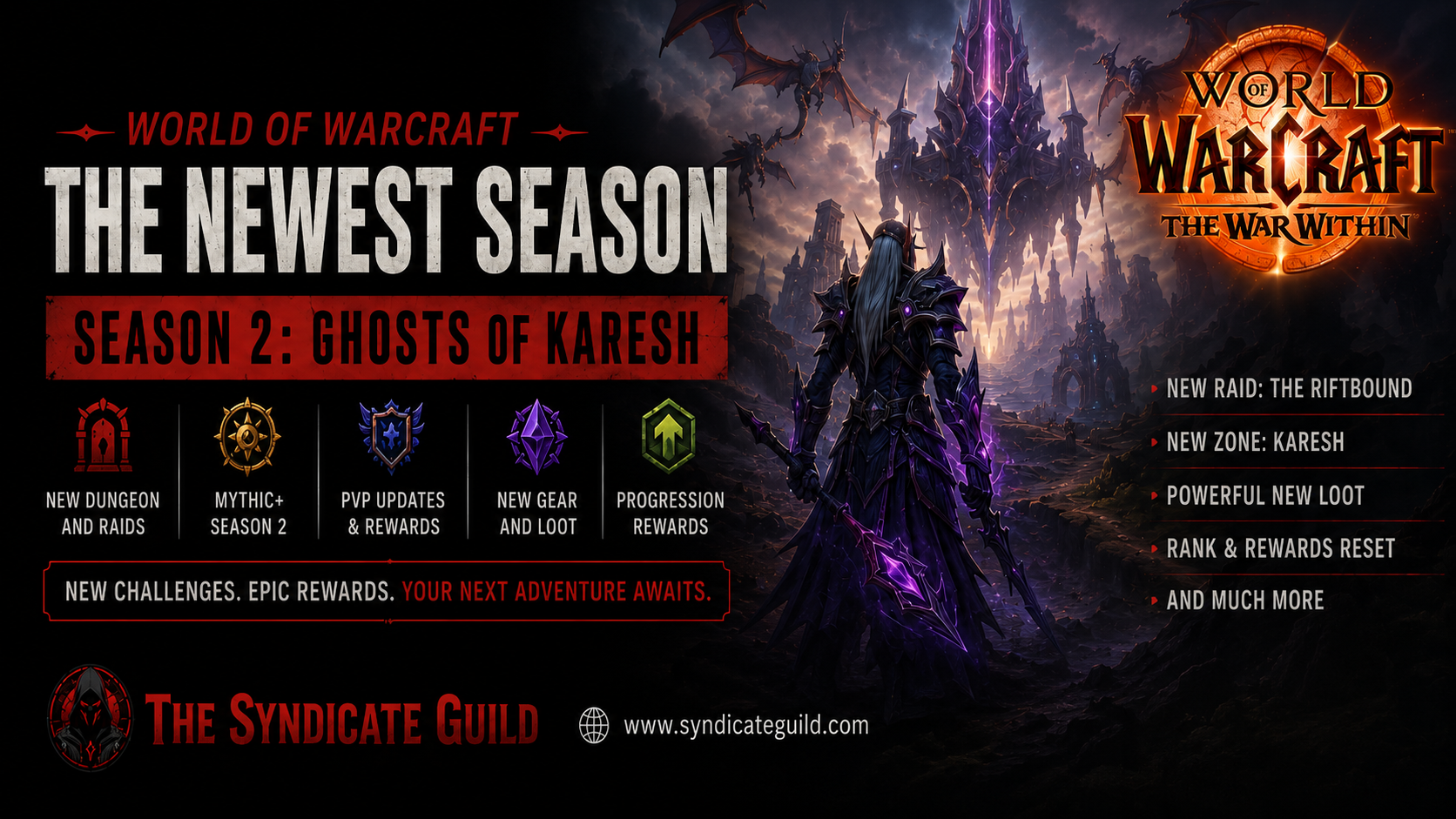 WoW Midnight Season 2 banner showing adventurers preparing for Curse of Ula'tek
